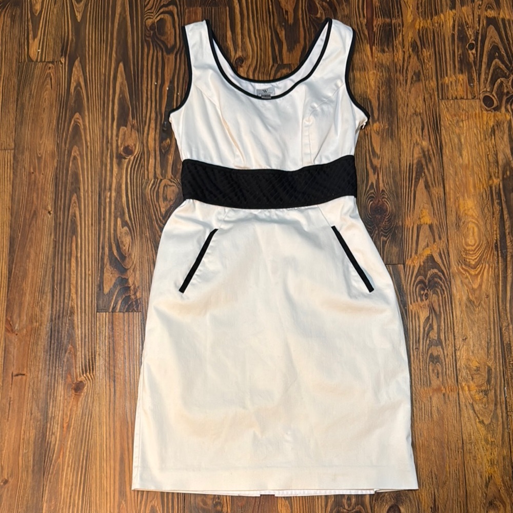 Worthington Black and White Midi Sheath Dress